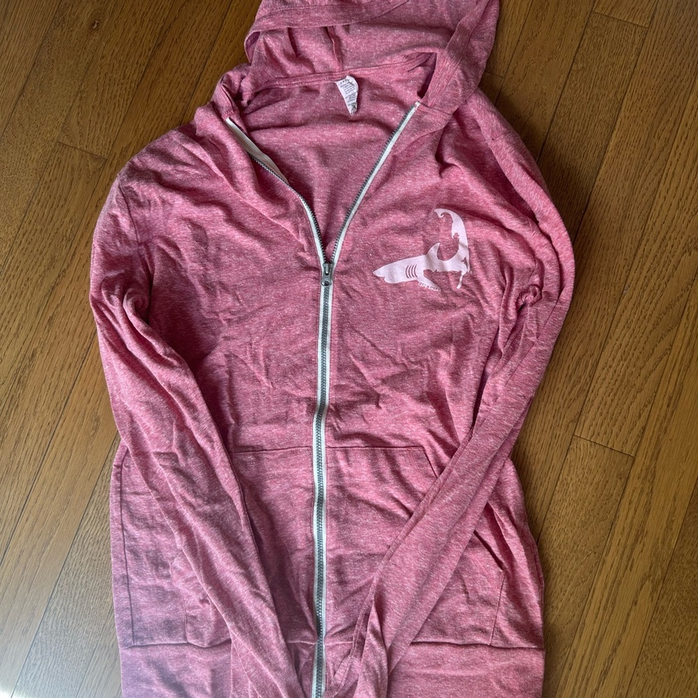 Cape shark Pink Heathered Zip-Up Hoodie with Shark Logo